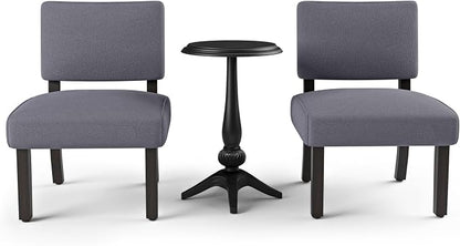 Furniture of America Jetson Wood 3-Piece Accent Table and Chair Set in Gray - Image 2