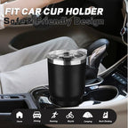 30 oz Tumbler with Lids and Straws, Stainless Steel Insulated Coffee Tumbler, Double Wall Vacuum Insulated Travel Mug Cup, Leakproof Thermal Coffee Cup for Hot and Cold Drinks (Black)