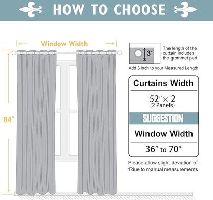ChrisDowa Blackout Curtains for Bedroom and Living Room 84 Inches Long | 2 - Image 5