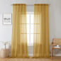 Chyhomenyc Sheer Gold Curtains 90 inches Long 2 Panels, Light Filtering Soft by Chyhomenyc