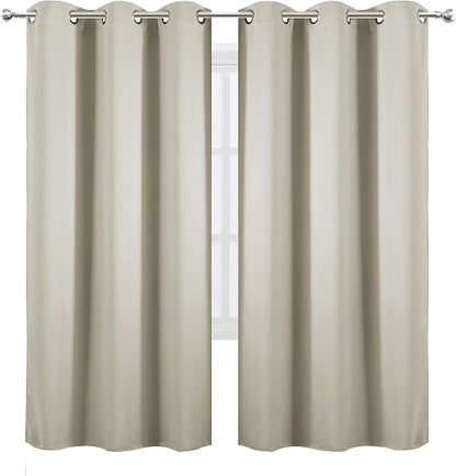 Light Beige Thermal Blackout Curtains/42 x 72 Inch/Set of 2 Panels Room - Image 2