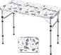 Yriuat Folding Camping Table 3ft Portable Picnic Table Adjustable Height Small by Yriuat