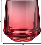 Drinique Unbreakable Stemless Wine Glasses (Set of 4) 12oz Tritan Plastic Stemless Glassware for Indoor or Outdoor Use - Red