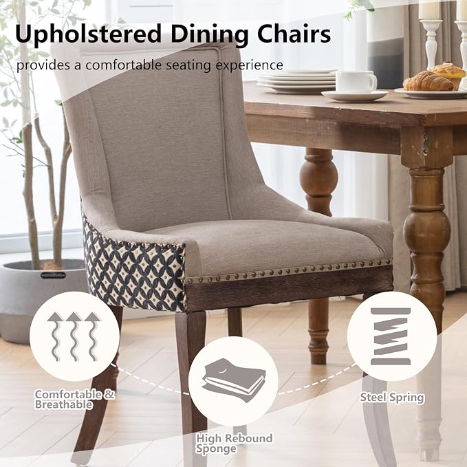 Modern Dining Chairs Set of 6, High Back Dining Chairs Side Chairs - Image 4