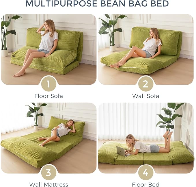 MAXYOYO Folding Sofa Bed, Extra Thick and Long Floor Sofa Convertible Sleeper - Image 6