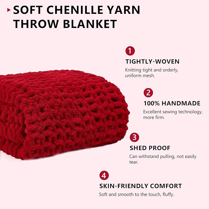 L'AGRATY Chunky Knit Throw Blanket - Image 2