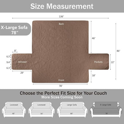 Soft Quilted Couch Cover with Pockets - Image 6