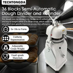 TECHTONGDA Dough Divider Rounder 36pcs Dough Ball Cutter Pizza Roll Ball Forming Machine Electric Dough Cutting and Rounding Machine for Hamburger Bread Pizza Bakery 0.7og-2.5oz