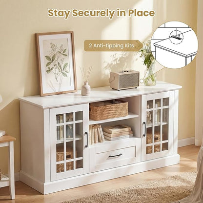 Giantex Farmhouse TV Stand for 65/70 Inch TV, Tall Entertainment Center - Image 7