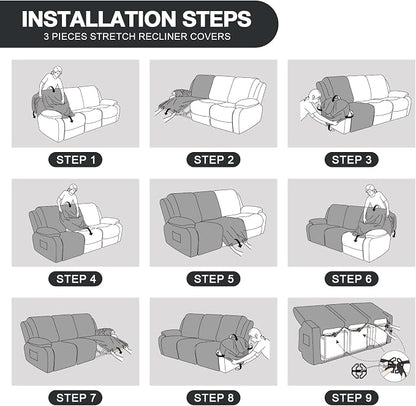 Timeles Recliner Covers for 3 Seater Reclining Couch Covers Sofa Slipcover - Image 6