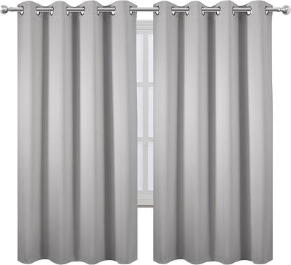 Light Grey Blackout Curtains 52 x 63 Inch Length/Set of 2 Curtain - Image 2