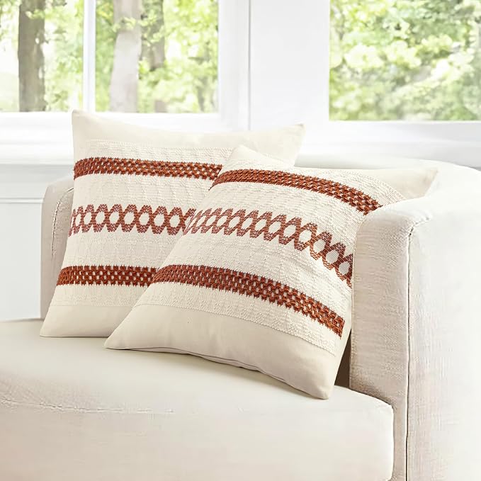 MIULEE Set of 2 Fall Rust Decorative Lumbar Pillow Covers 12x20 | Farmhouse - Image 7