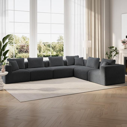 Novilla 141" Modular Sectional Sofa, Modern Cloud Sectional Couch by Novilla