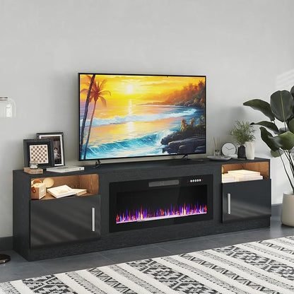 PRETZI Fireplace TV Stand with 36" Fireplace Up to 90" TVs, Remote Control by PRETZI