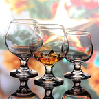 Shot Glasses - 6pc Set, 8.8oz Clear Cute Glass Snifters Perfect for Tasting Brandy