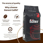 Danesi Caffe Italian Whole Coffee Beans - Espresso Coffee Beans and Medium Roast Whole Bean - Perfect for Espresso Machines, French Press, and Home Brewing - Filter (2.2 lb)
