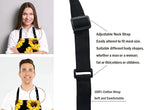 Sunflowers Black Tropical Flower Daisy Adjustable Bib Apron, Cute Floral Sunflower Cooking Kitchen Apron for Men Women
