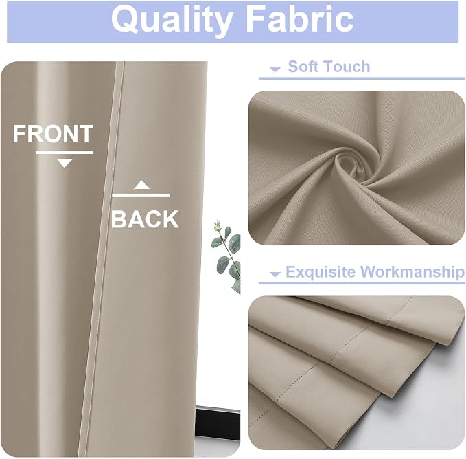 Simplebrand Ava Biscotti Beige Blackout Curtains - Image 3