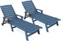 KINGYES HDPE Lounge Chair Outdoor Set of 2, Patio Chaise Lounge Recliner by KINGYES