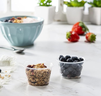 {4 oz,200 Cups} Clear Diposable Plastic Portion Cups No Lids, Small Mini Containers For Portion Controll, Jello Shots, Meal Prep, Sauce Cups, Slime, Crafts, Disposable Souffle Cups & Much more