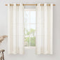 Cream Sheer Linen Curtains for Windows 60 Inch Length, Light Filtering Short by LAMIT