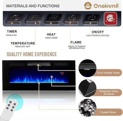 oneinmil 70" Fireplace TV Stand - Image 6