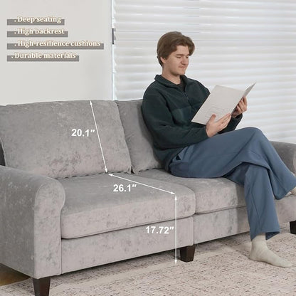 EASE MOOSE 88.5" Large Seat Velvet Loveseat Sofa, Soft Deep Seat Couches - Image 5