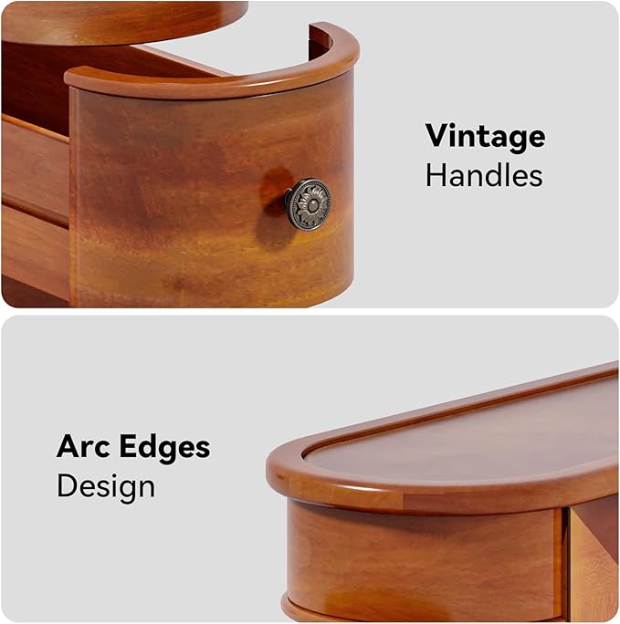 LITTLE TREE End Table Set of 2, No Assembly Required Wood End Table - Image 9