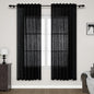 Black Sheer Linen Curtains 70 Inch Length by Nanspring