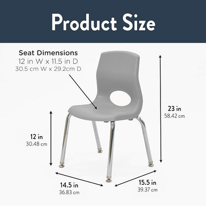 Children’s Factory MyPosture Plus 12" Chair, 2 Pack, Stackable Ergonomic - Image 2
