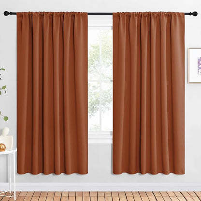 NICETOWN 2 Panels Blackout Curtains, Rod Pocket Window Curtains Room Darkning by NICETOWN