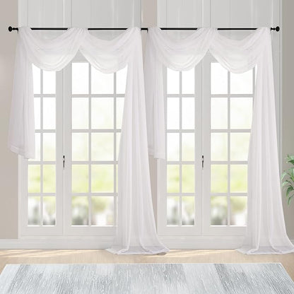 Chyhomenyc Ivory Sheer Scarf Valances by Chyhomenyc