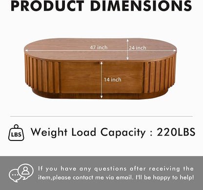 Flip Top Oval Coffee Table - Image 2