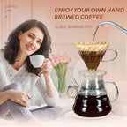 Glass Coffee Server for Drip Coffee Maker, Standard Glass Coffee Carafe, Coffee Pot with Lid, Clear, 03 800ml(27oz)