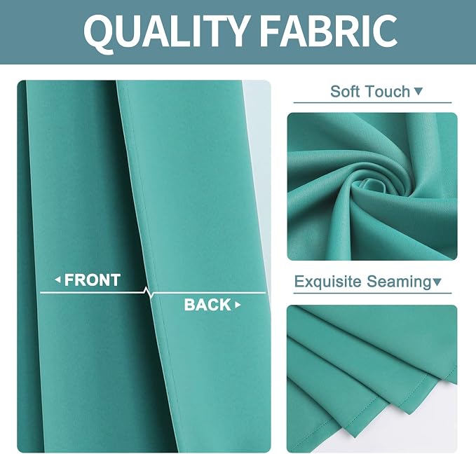 ChrisDowa Blackout Curtains for Bedroom and Living Room 80 Inches Long | 2 - Image 3
