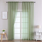Sheer Green Curtains for Bedroom Living Room 90 Inches Long 2 Panels Set by WelvetBLK