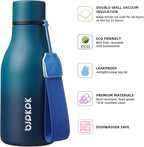 BJPKPK Insulated Water Bottles, 12oz Stainless Steel Metal Water Bottle with Strap, BPA Free Leak Proof Thermos, Mugs, Flasks, Reusable Water Bottle for Sports & Travel, Sea