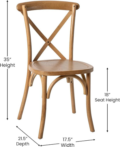 EMMA + OLIVER 2-Pack Wooden X-Back Dining Chair - Image 3