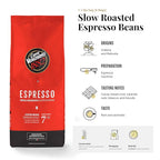 Caffe Vergnano 1882 Espresso Whole Bean Arabica Roast Coffee, 1.1 lb bag - Italian Medium Roast Coffee Beans with notes of Chocolate, Nuts & Caramel, Intensity 7/10-500g Bag (6 Pack)