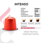 CARRARO 1927 Intenso - 100 Aluminum Coffee Pods Compatible with Nespresso Original line - Intensity 10/14, Dark Roast Coffee Capsules Made in Italy