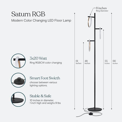 Brightech Saturn Modern Color Changing Floor Lamp - Image 5