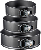 Springform Cake Pan Set – 3 Piece Nonstick 7, 8, 9 Inch Round Cheesecake Pans for Baking, Leakproof Cake Molds for Mousse, Birthday Layer Cakes, Quiche, Pizza & More