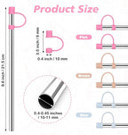 Stainless Steel Straws with covers fit Stanley 14oz & 20oz tumbler, Reusable 8.6 Inch Straw with Silicone Tips & Cover Caps, Compatible with Stanley Quencher H2.0 (6 Pack: 3 Bent + 3 Straight)