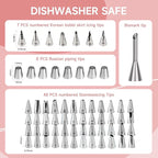 Cake Decorating Kit, 138pcs Cake Decorating Supply with 12 Inch Aluminium Cake Turntable, 64 Numbered Icing Piping Tips, 2 Spatulas, 3 Icing Comb Scraper and Leveller, Piping Bags,cake decorating tool