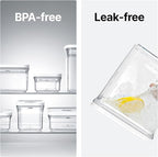 Premium Airtight Food Storage Containers, 4L(4.10qt) Smart One-Click Seal Lid, Patented Double Silicone Lining, 100% Leak Proof, BPA-FREE (Large Container 4.0)