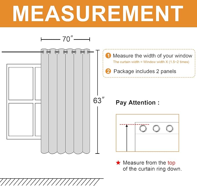 Grommet Blackout Curtains for Bedroom, 70 x 63 Inches Seafoam Green | Thermal - Image 7