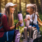 NATURE PIONEOR Insulated Water Bottles with Straw - 40oz Stainless Steel Vacuum Bottle with Holder/Carrier/Sleeve - Reusable 18/8 Food Grade 40 oz Water Jug