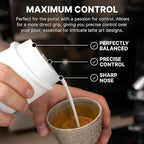 Subminimal FlowTip Handless Jug | Stovetop Milk Frothing, Foaming Pitcher for Premium Barista-Style Coffee | Cappuccino & Latte Art Pouring Jug with Ergonomic Heat Resistant Handle | 450ml, White
