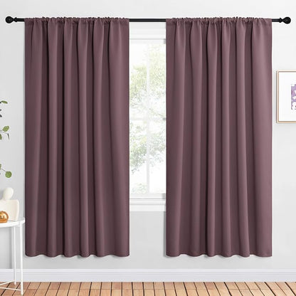 NICETOWN 2 Panels Blackout Curtains, Rod Pocket Window Curtains Room Darkning by NICETOWN