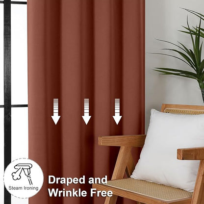 Simplebrand Ava Terracotta Short Blackout Curtains - Image 7